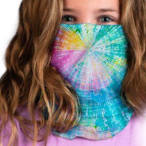 Kids Neck Wrap Gaiter Face Shield Mask Rainbow Headband Microfiber UPF30